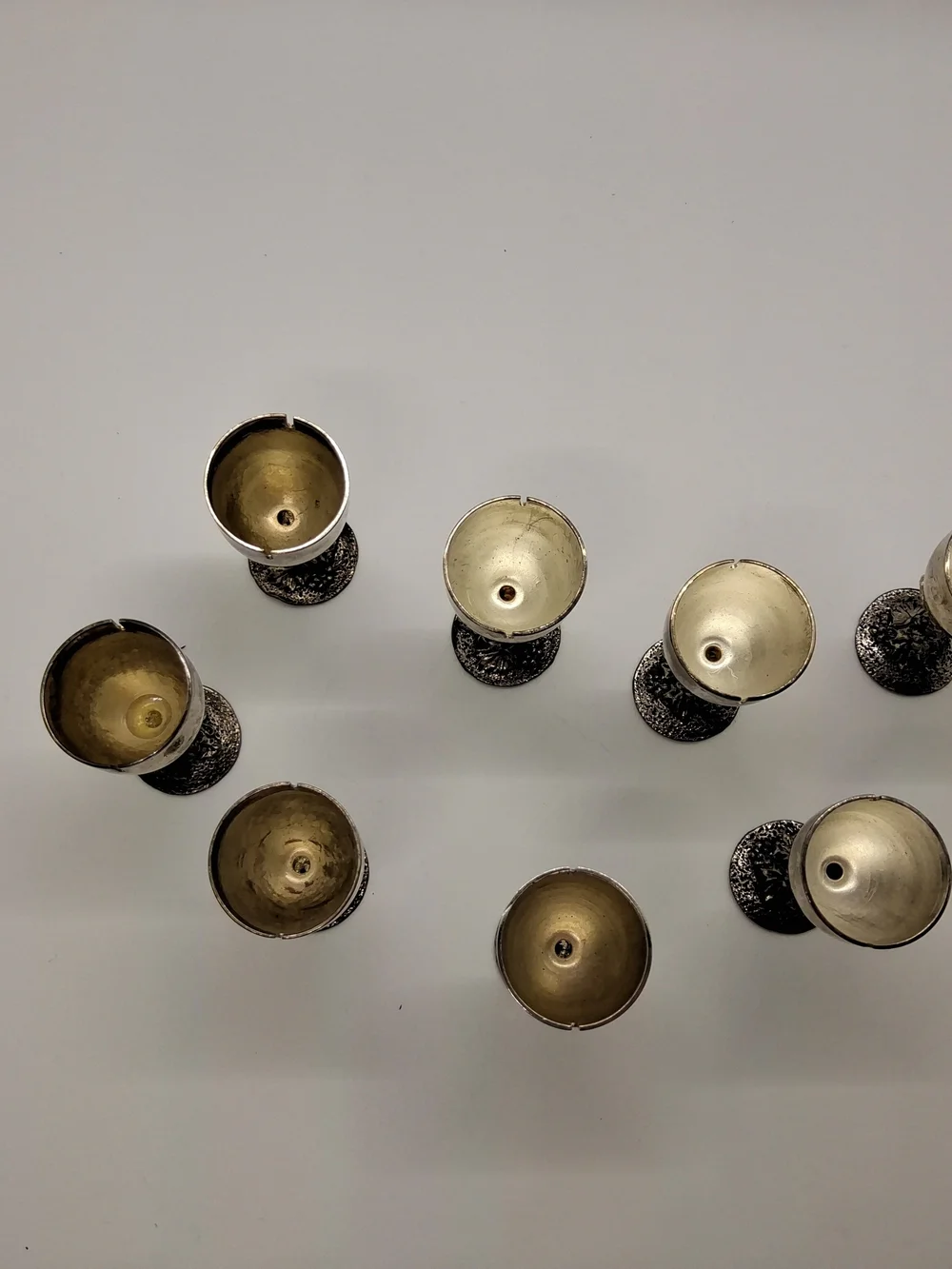 Eight Vintage Mini Goblet Place Card/Menu Holders ~Silver Plate~